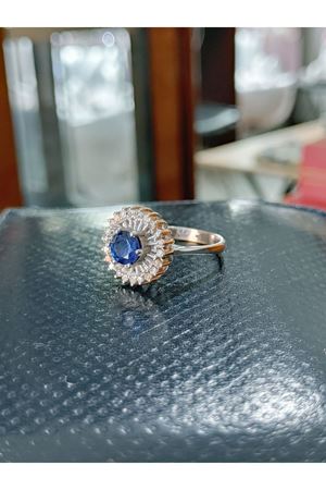 Vintage Tasarım Pırlanta ve Safir Taşlı Yeni Form Yüzük