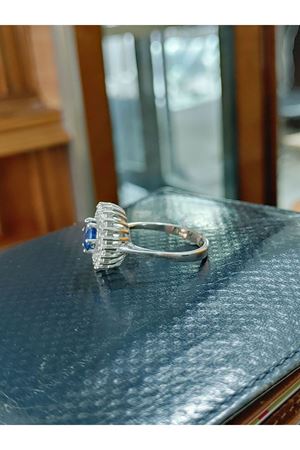 Vintage Tasarım Pırlanta ve Safir Taşlı Yeni Form Yüzük