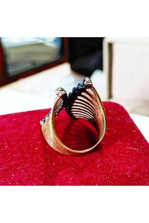 Vintage Tasarım Pırlanta Taşlı Kelebek Yüzük