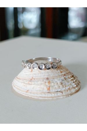 Vintage Tasarım Pırlanta 7 Taşlı Alyans Efektli Yüzük