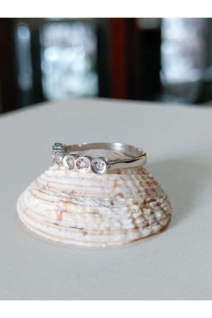 Vintage Tasarım Pırlanta 7 Taşlı Alyans Efektli Yüzük