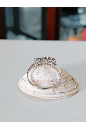 Vintage Tasarım Pırlanta 5 Taşlı Alyans Yüzük