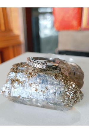 Vintage Tasarım Pırlanta 7 Taşlı Alyans Efektli Yüzük-2