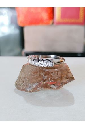 Vintage Tasarım Pırlanta 7 Taşlı Alyans Efektli Yüzük-3