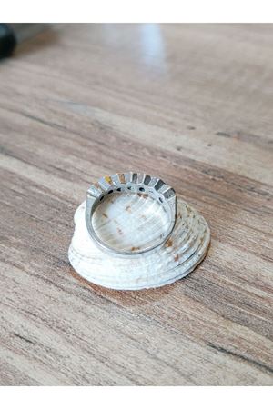 Vintage Tasarım Pırlanta 7 Taşlı Alyans 6 gen Model Yüzük